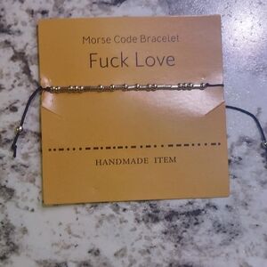 Handmade Morse Code Bracelet - Black and Silver